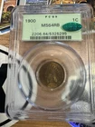 1900 Indian Head Cent *MS 64 RB *PCGS OLD GREEN HOLDER *CAC STICKER !!*