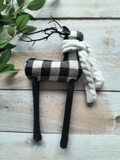 Black White Buffalo Plaid Reindeer Christmas Table Decor