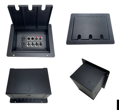 PROCRAFT FPPL-1DUP8X-BK Recessed Stage Pocket / Floor Box 1AC + 8CH (any config)