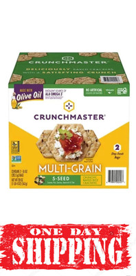Crunchmaster 5 Seed Multi-Grain Crackers, 10 Oz.   2 Packs, Crispy & Nutritious