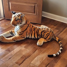 "Jumbo tigre de Bengala tamaño natural 70"" juguetes realistas mejor hechos peluche animal de peluche"