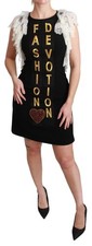 Dolce & Gabbana Black Fashion Devotion Sheath Mini Women's Dress Authentic
