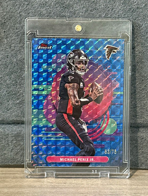 Topps 2025 Topps Finest Performance Michael Penix Jr. Falcons #123 /75
