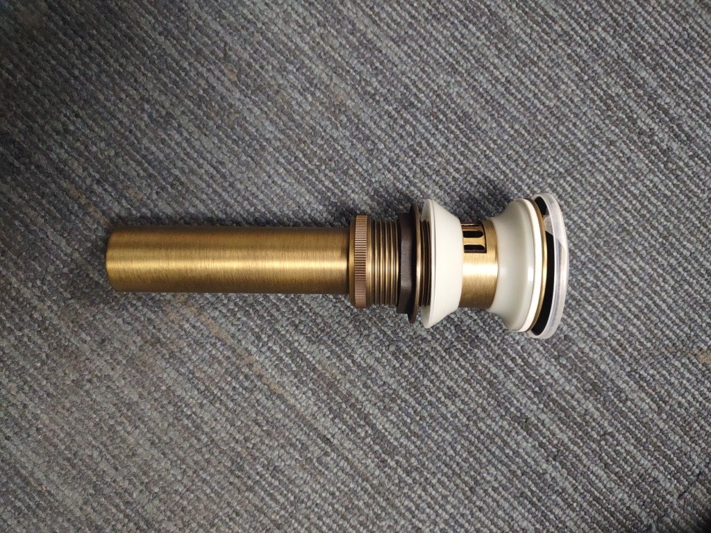 Press Type Elegant Style Brass Basin Popup Drain Stopper W/Overflow Bathroom GB