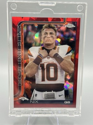 Topps Chrome Sapphire 2025 Bo Nix Denver Broncos Red /5