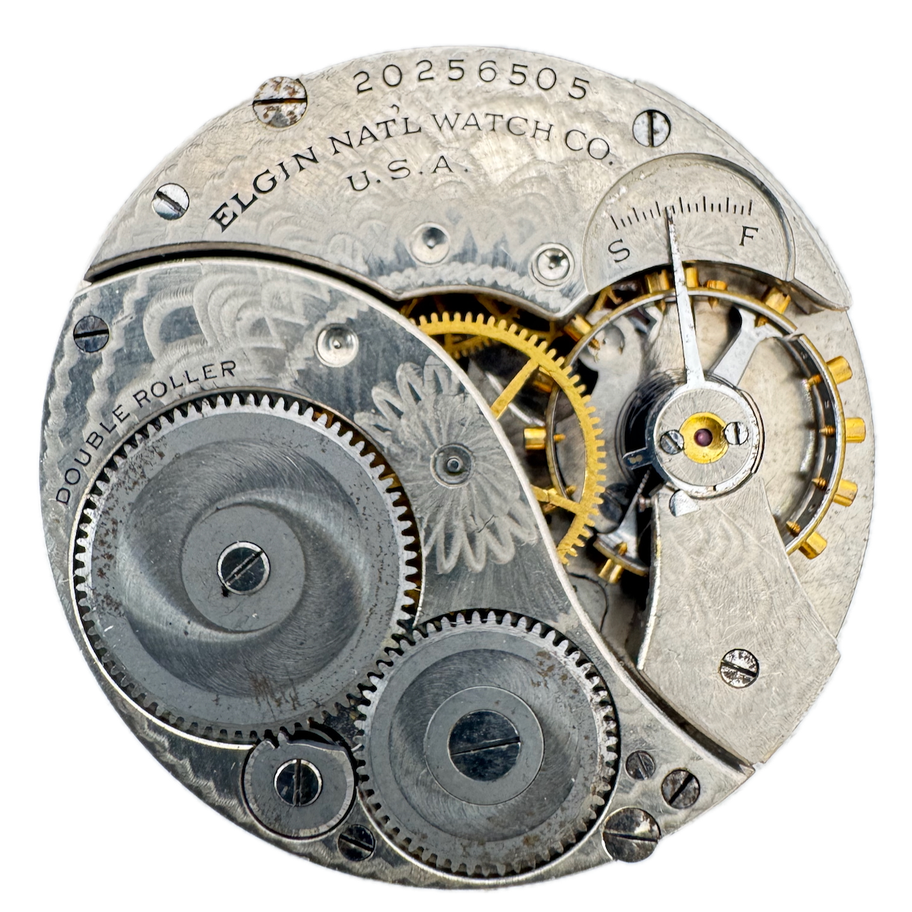 Vintage 1918 Elgin 7 Jewel 12s Mechanical Pocket Watch Movement 303 USA