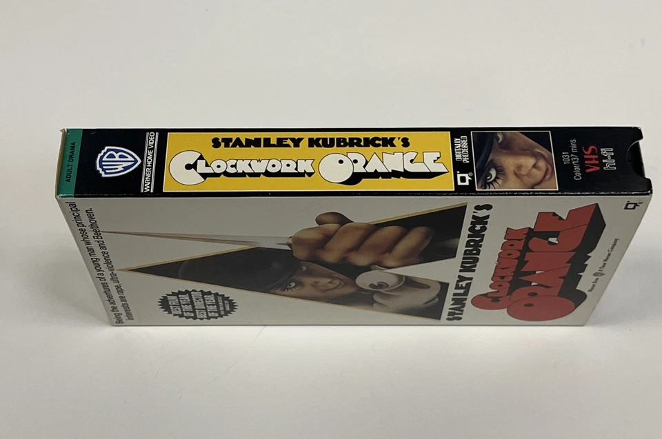 A Clockwork Orange VHS 1991 Stanley Kubrick Cult Classic Movie Time Warner 1971 - Image 3 of 4