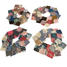 Handmade 40 Fabric Quilt Square Pieces Unique Pattern 7"x7" Floral Geometric Bon