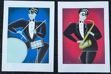 Robin Morris Artist Signed and Stamped OFFICIAL Lithographs RED HOT & COOL BLUE