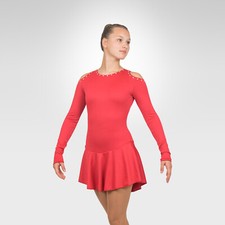Ice Skating Figure Skating Dress size SMALL adult red w/crystals