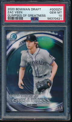 PSA 10 ZAC VEEN 2020 Bowman Chrome Draft Glimpses of Greatness RC