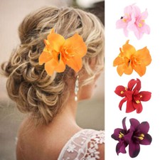 Women's Orchid Flower Wedding Hair Clip Hairpin Brooch Pin Flowery Barrette△