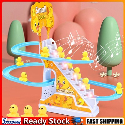Ducks Climb Stairs Toy Electric Stair Toy Playful Roller Coaster Toy for Kids he