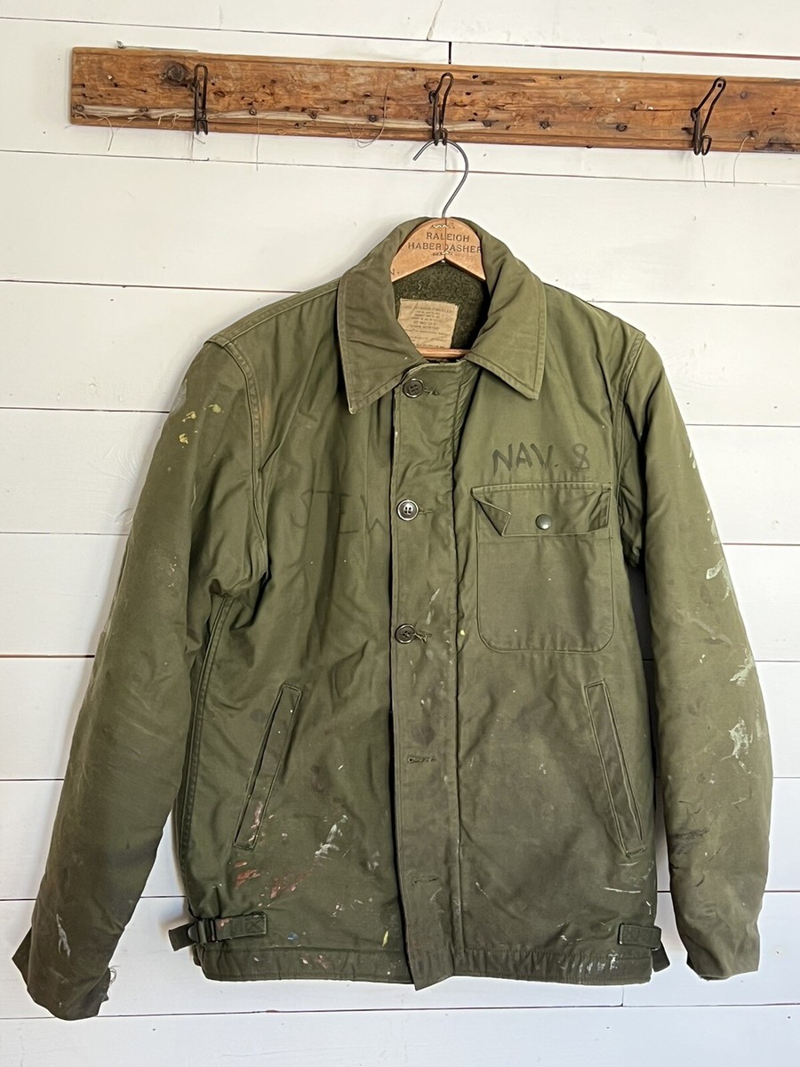 VTG USN US NAVY A1 Deck Jacket Cold Weather Mens Vietnam Era Cost