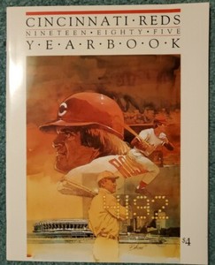 VINTAGE 1985 CINCINNATI REDS YEARBOOK: PETE ROSE & TY COBB COVER - 4192