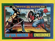 Captain America Vs Crossbones Marvel 1993 Famous Battles Card #162 Sky Box Vtg