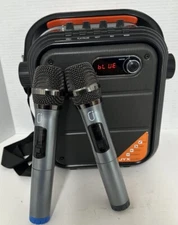 JYX 66BT Karaoke Machine with 2 UHF Wireless Microphones