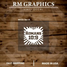 Romans 10:9  Jesus  Bible Verse  Vinyl Sticker Decal for Window Laptop Car