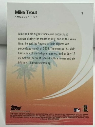 2020 Topps On-Demand 20-Card Set MLB Summer Blockbuster Trout + Print Run: 1886p - Picture 5 of 6