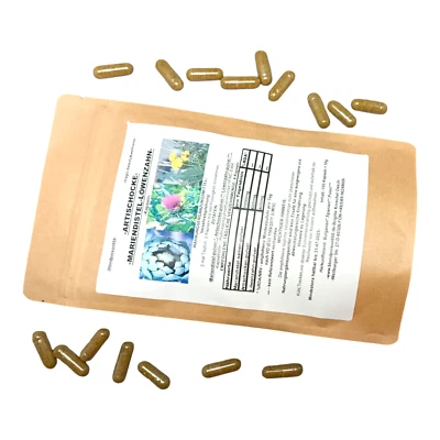 EIGENHERSTELLUNG 200St x 500mg MARIENDISTEL + ARTISCHOCKE + LÖWENZAHN Pulver Kapseln