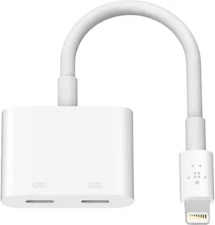 Belkin MFi-Certified Lightnng Audio + Charge Adapter for iPhne 14 13 12 11 Pro