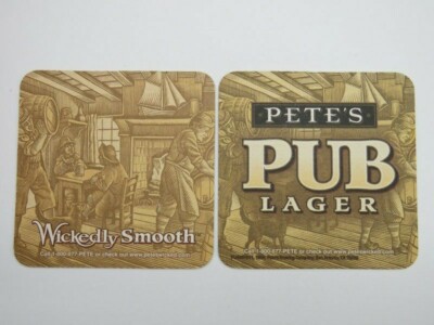Beer Pub Coaster ~ Pete's Pub Lager ~ Wickedly Smooth - San Antonio, TX Brewery 