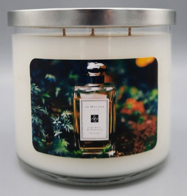 3 COTTON WICK * Lime Basil & Mandarin JM TYPE * 16oz * LEAHS LITE CANDLE CO