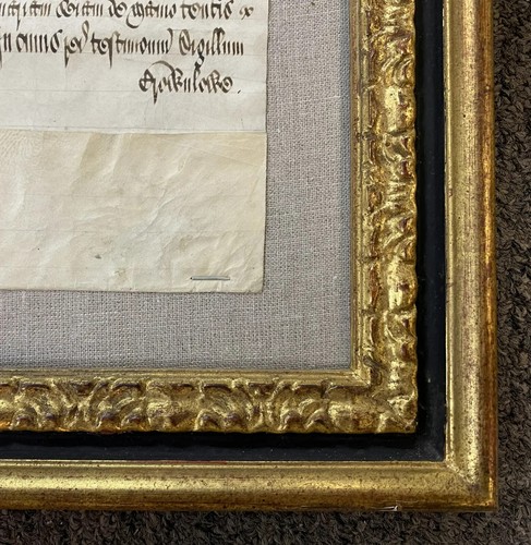 Documento de Elizabeth enmarcado del siglo XVII en vitela - Imagen 8 de 11