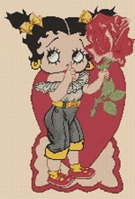 Betty Boop with Rose Cross Stitch CHART 10-90