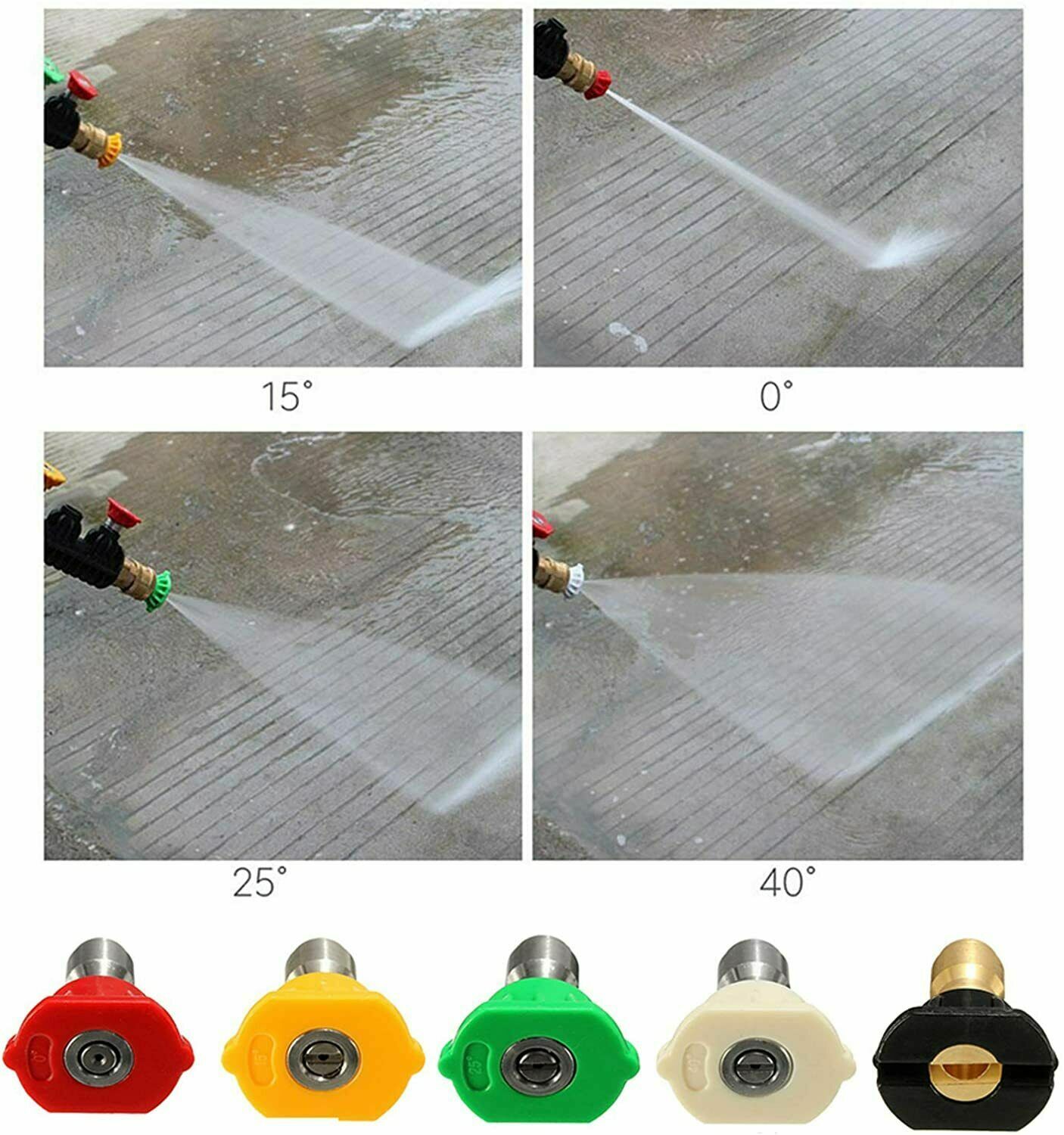 5 Nozzle Tip for 4000 PSI High Pressure Washer Gun Car Wash Foam Spray Replace