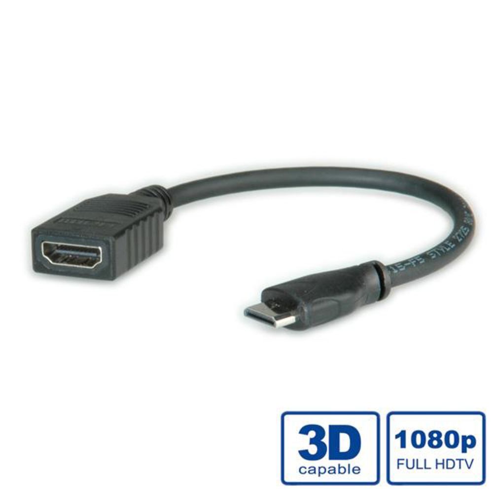 Значение HDMI Высокоскоростной кабель mit Ethernet, HDMI BU - Mini HDMI ST 0,15м