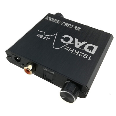 Digital to Analog Audio Converter RCA 3.5mm Stereo Sound Output Box Bass Volume