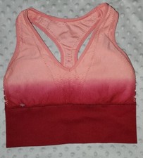 Victoria's Secret VS PINK Seamless Sports Crop Bra S Pink Merlot Red Wine Ombr