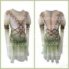 Ice Skating Dress Competition Skating Dress green dyeing handmade