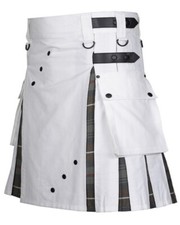 Scottish Fashion White Hybrid Kilt for Men