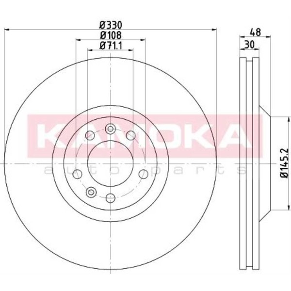 Kamoka 2X Bremsscheibe Vorne Ø330 Mm FüR CitroëN C6 Td_ 2.7 Hdi 2.2 Peugeot 407-image