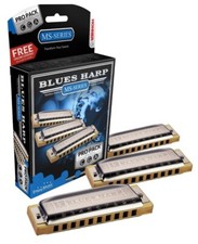 Hohner Blues Harp Harmonica Pro Pack 3 Set Key of C G A 3P532BX