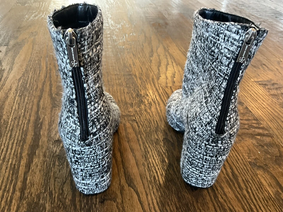 Jessica Simpson Aninada Botín Puntera Cuadrada Tacón Bloque Negro/Blanco Mujeres EE. UU. 9 Foto 3 de 4