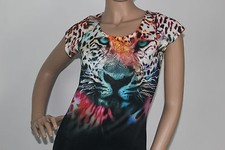 5th & LOVE  Cut Out Back Women's Dress Tiger Multi-Color Cap Sleeve  Size S
