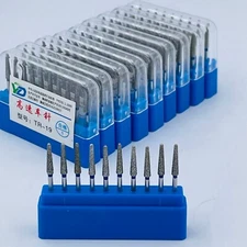 10-500 Dental Diamond Burs 1.6mm TR-19 Taper Round End for High Speed Handpiece