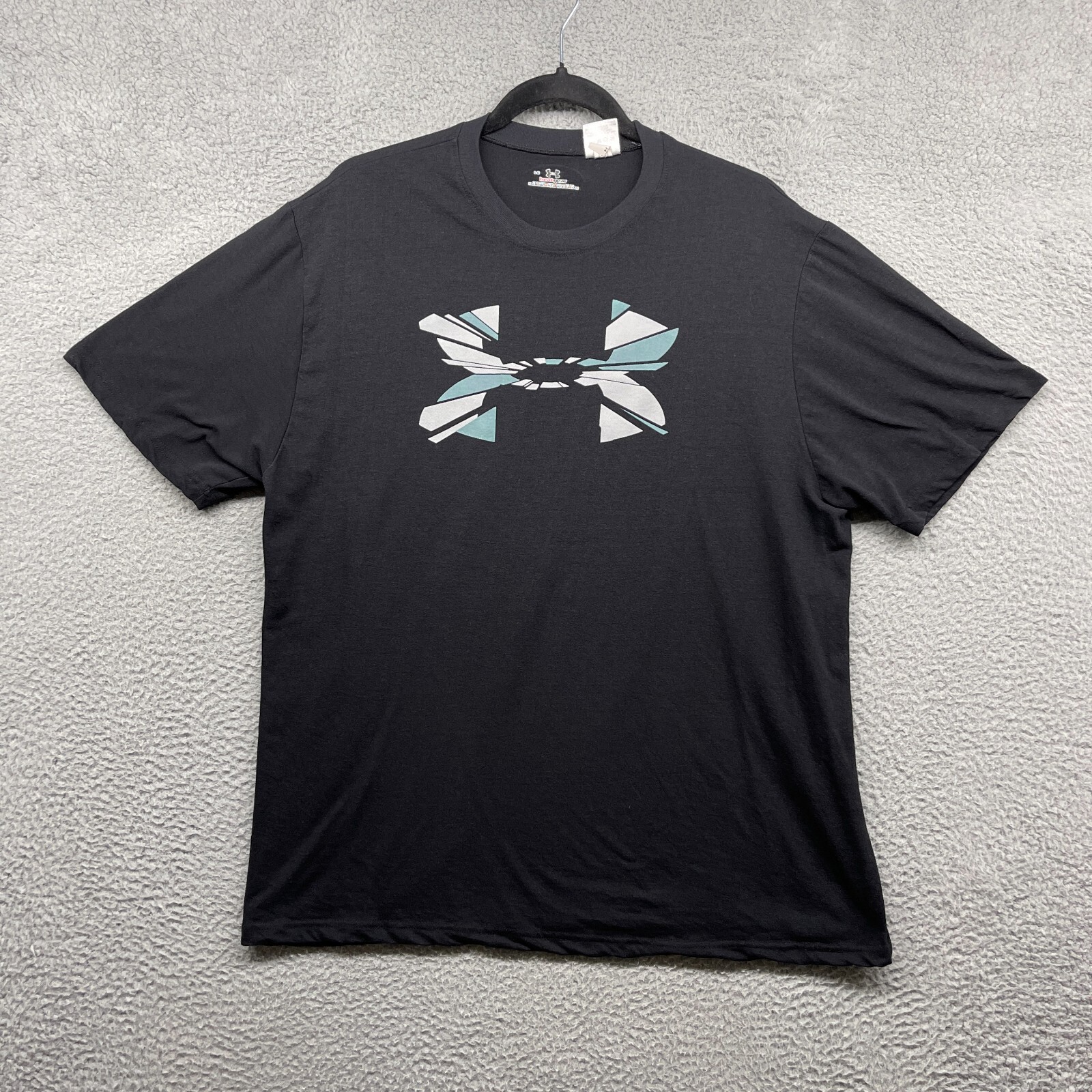 Under Armour Mens T-Shirt Black Short Sleeve Crew Neck Pullover Logo Size L