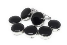 BUTTON COVERS SET SILVER  CUFF ENHANCERS  MANUFACTURERS DIRECT PRICING