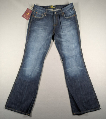 Vintage 7 For All Mankind Jeans Womens 31 Blue A Pocket Bootcut Made In USA