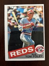 1985 Topps #107 Tom Foley AUTO Cincinnati Reds AUTOGRAPH Signed