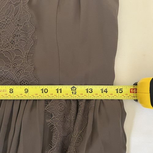 Banana Republic Damen Kleid Gr. 6 beige Faltenrock Spitze Flügelärmel gefüttert - Bild 19 von 20