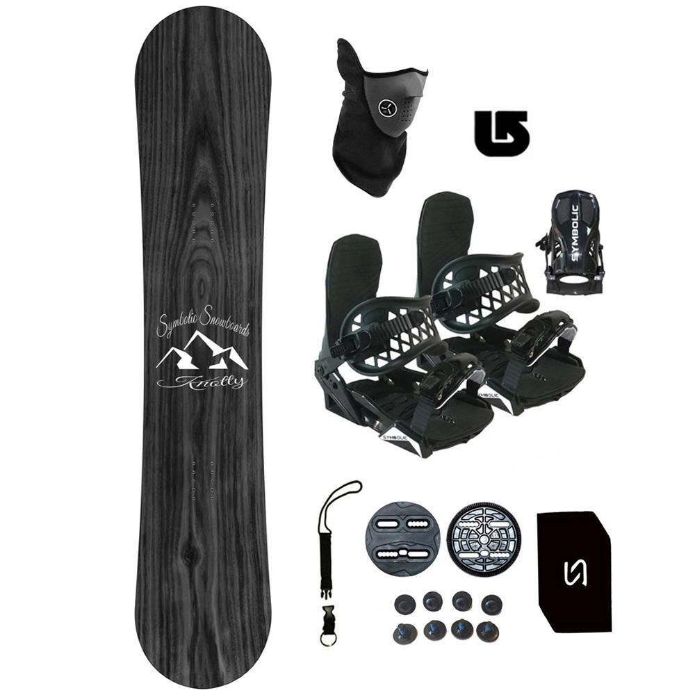 140 Symbolic Knotty Snowboard and Bindings S M Package Stomp+Leash+Mask+Burton