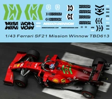 1/43 Decals for Ferrari SF21 2021 Mission Winnow Leclerc Sainz TBD613