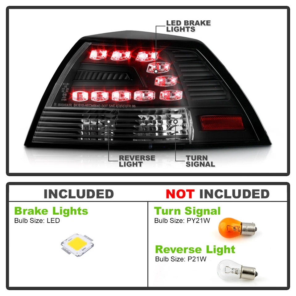 Luces traseras LED luminosas negras Pontiac G8 2008-2009 luces de freno 08-09 izquierda+derecha Foto 4 de 4