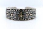Old Roman Byzantine Cross Bangle Cuff Cross Bronze and Sterling Silver 925 — photo 8