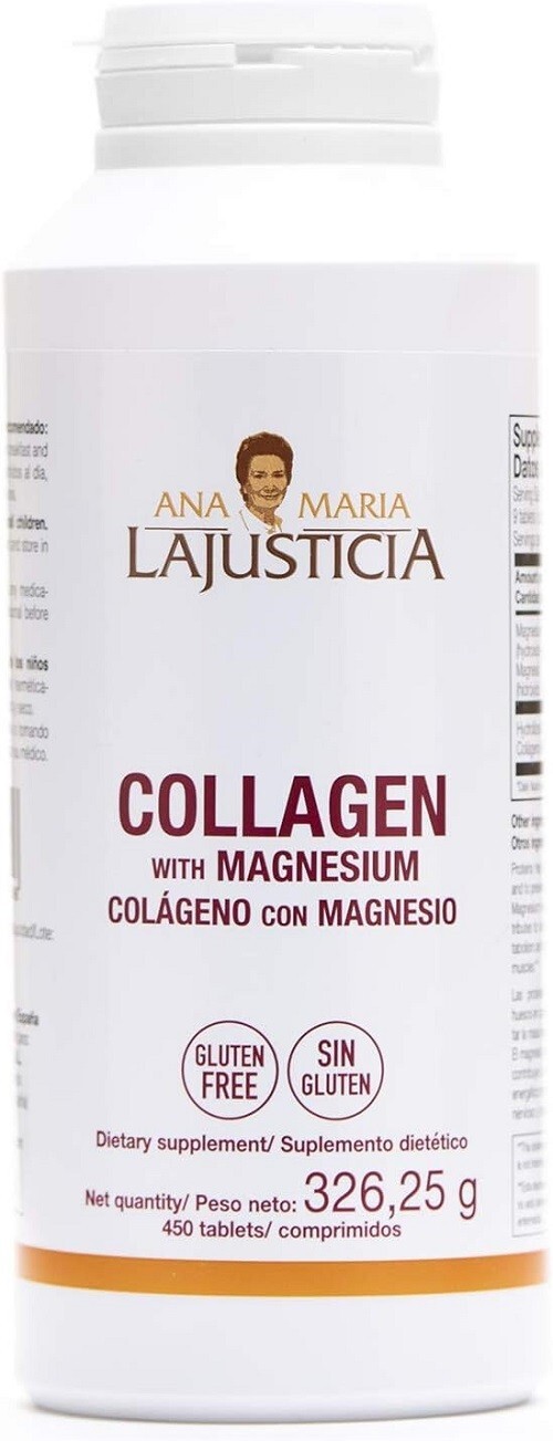 Ana Maria LaJusticia Collagen with Magnesium - 450 Tabs - Rejuvenate Your Skin -